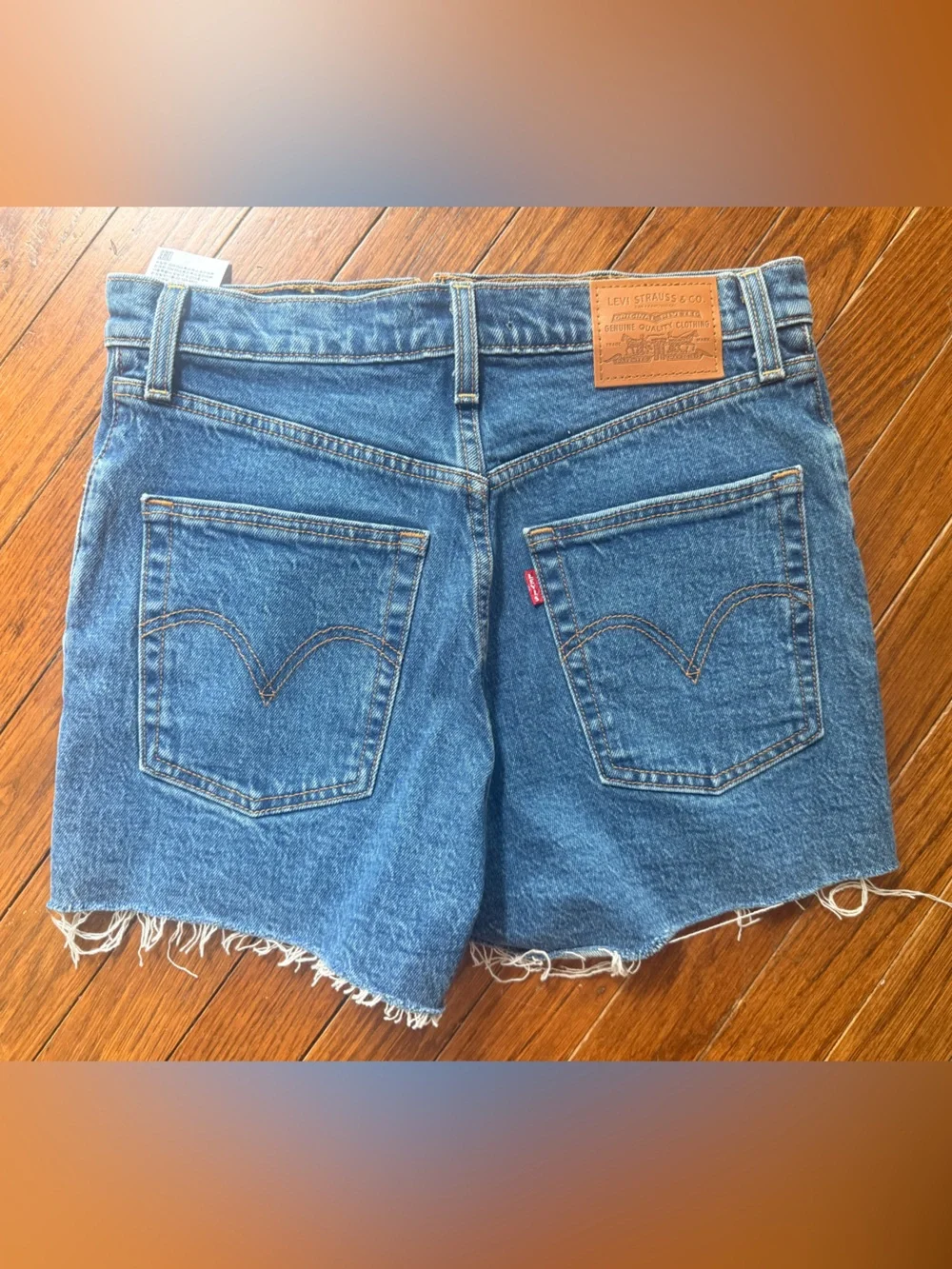 Levi's Blue Denim Ribcage Shorts